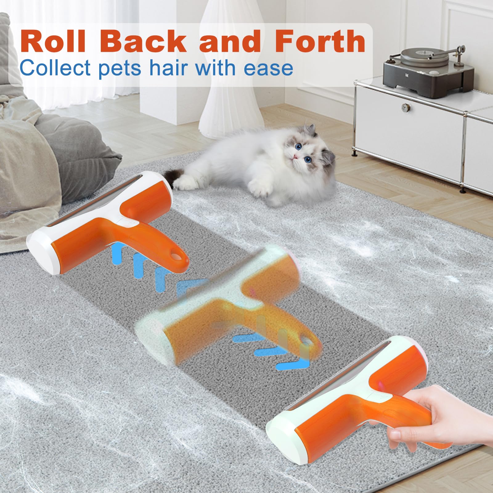 Pet Hair Remover Roller, ACE2ACE Reusable Animal Hair Removal Brush for Dogs and Cats, Self Clean Pet Fur from Carpet, Furniture, Rugs, Laundry, Clothes and Bedding, Sofa