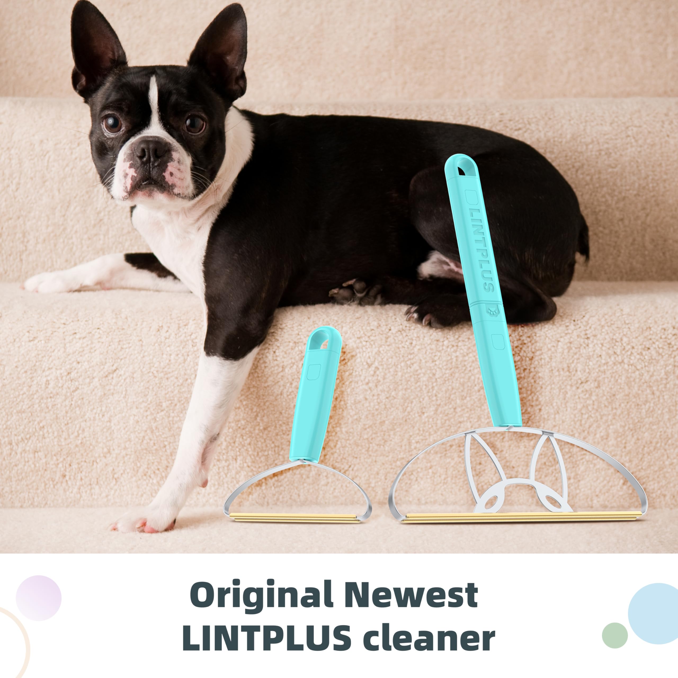 LINTPLUS Deep Cleaner Pro Pet Hair Remover - Special Cat & Dog Hair Remover for Multi Fabric, Edge, Carpet, Rake, Scraper - Easy to Use, Every Hair!