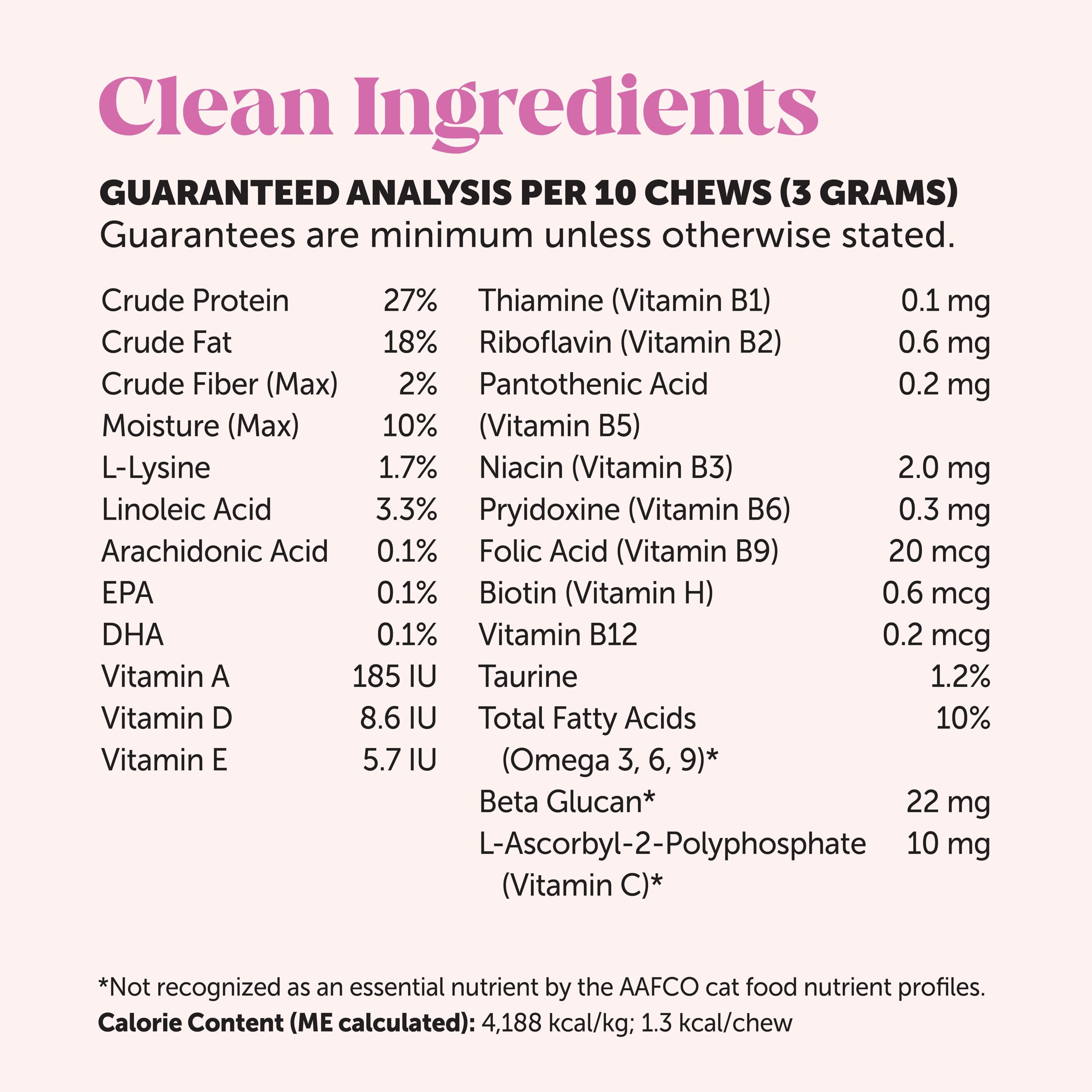 Cat Multivitamin Crunchy & Creamy Chews - Cat Treats for Health + Immune, Joints, Skin & Coat, & Digestion Support - Vitamins with Omega 3s, Lysine & Probiotics (30 Day Supply)