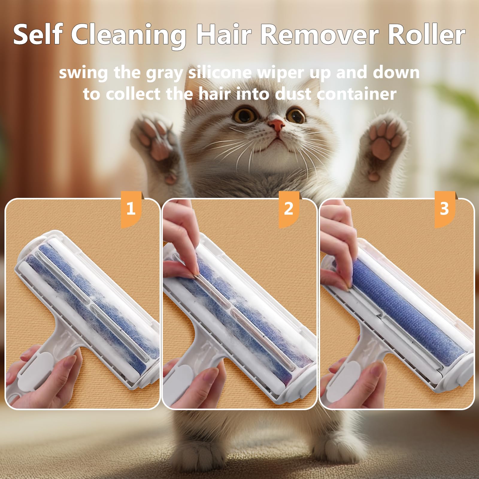 Pet Hair Remover Roller, ACE2ACE Reusable Animal Hair Removal Brush for Dogs and Cats, Self Clean Pet Fur from Carpet, Furniture, Rugs, Laundry, Clothes and Bedding, Sofa