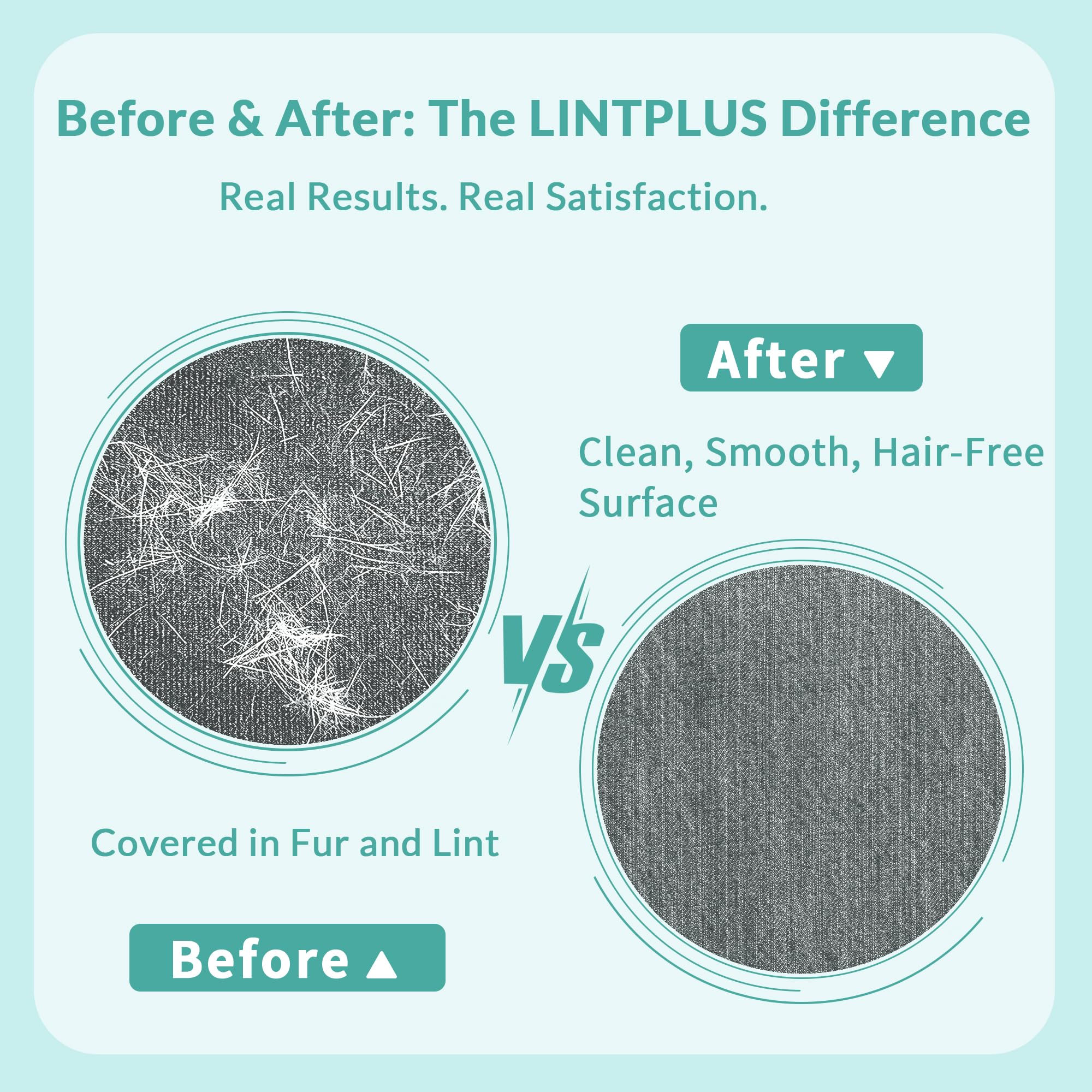 LINTPLUS Deep Cleaner Pro Pet Hair Remover - Special Cat & Dog Hair Remover for Multi Fabric, Edge, Carpet, Rake, Scraper - Easy to Use, Every Hair!
