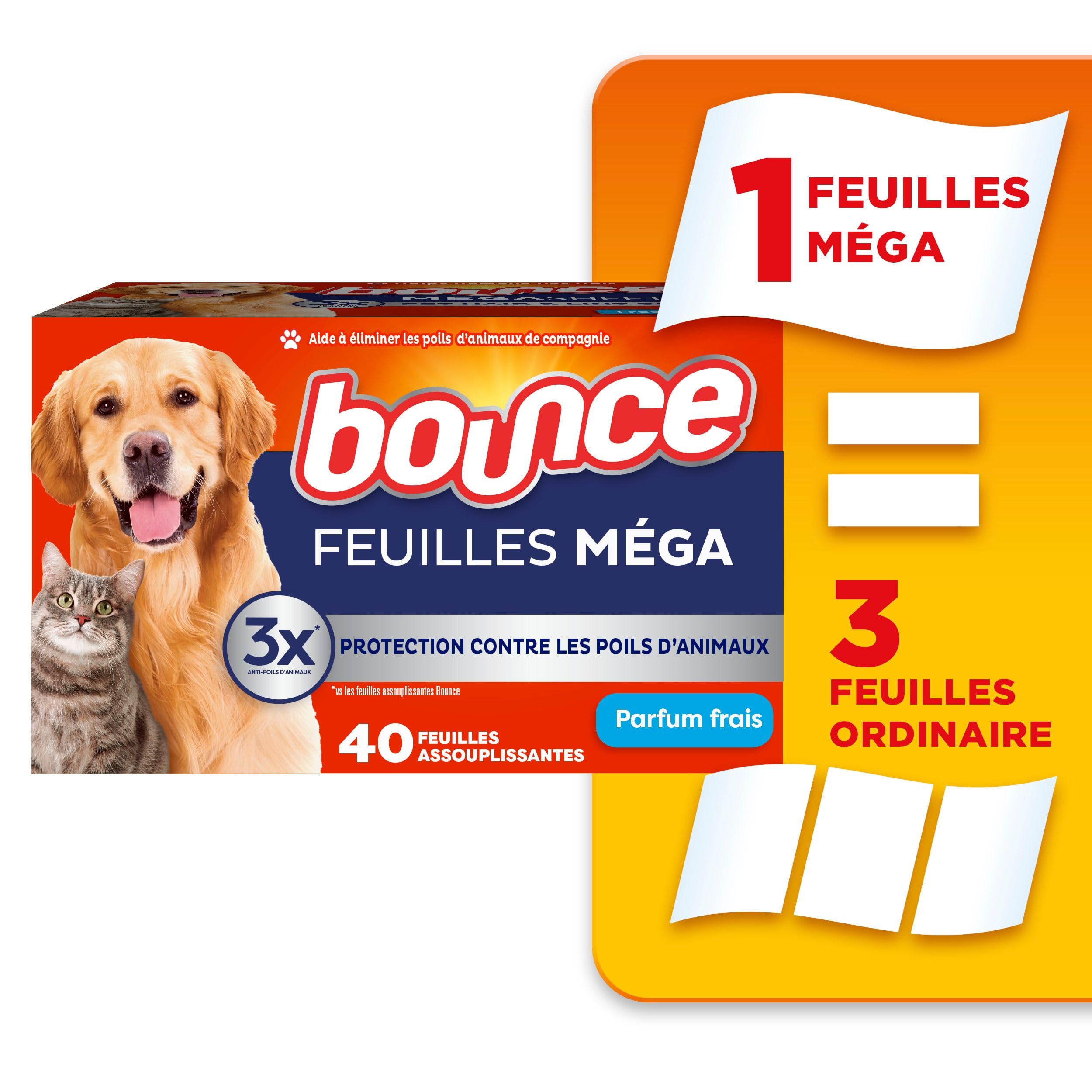 Pet Hair and Lint Guard Mega Dryer Sheets with 3X Pet Hair Fighters, Fresh Scent, 180 Count