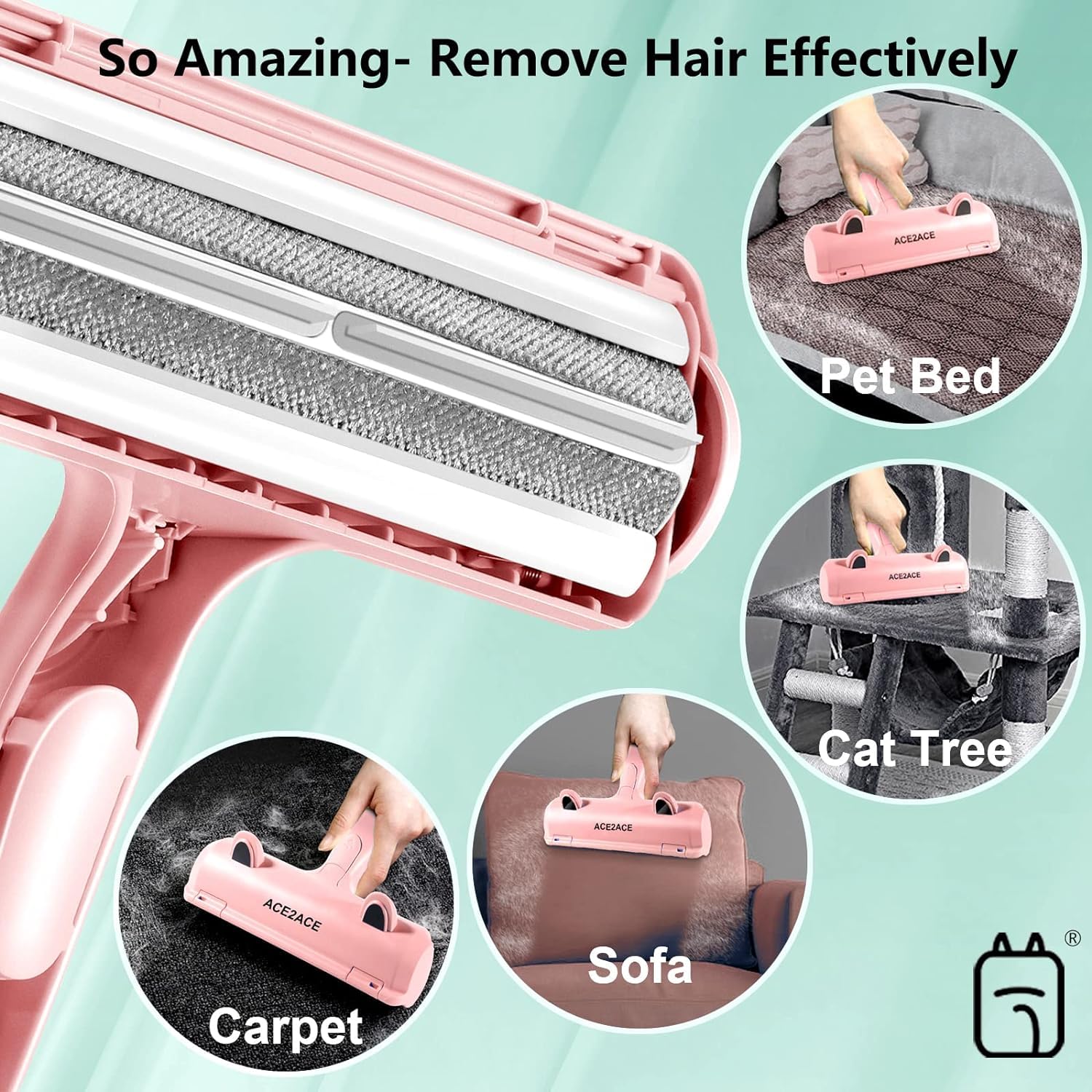 Pet Hair Remover Roller, ACE2ACE Reusable Animal Hair Removal Brush for Dogs and Cats, Self Clean Pet Fur from Carpet, Furniture, Rugs, Laundry, Clothes and Bedding, Sofa