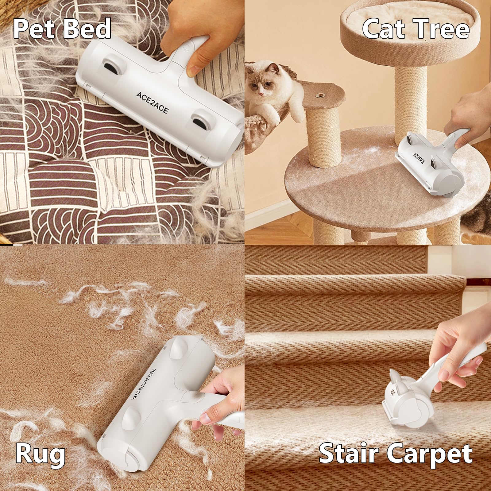 Pet Hair Remover Roller, ACE2ACE Reusable Animal Hair Removal Brush for Dogs and Cats, Self Clean Pet Fur from Carpet, Furniture, Rugs, Laundry, Clothes and Bedding, Sofa