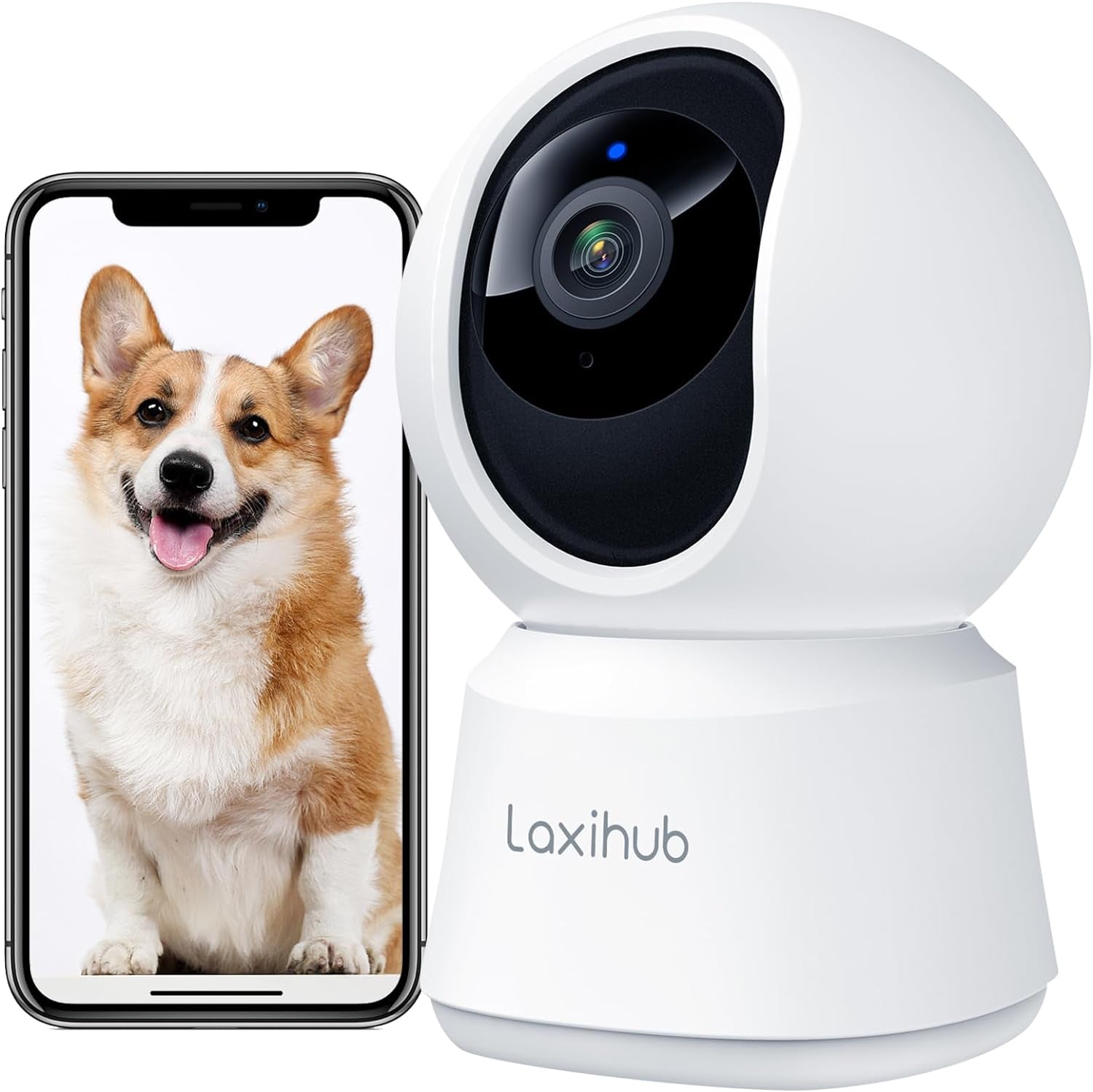Indoor Home Security Camera, P2 Baby Monitor with Camera and Audio, 1080P FHD, Night Vision, 2-Way Audio, AI Motion Detection Compatible with Alexa & Google Assistant