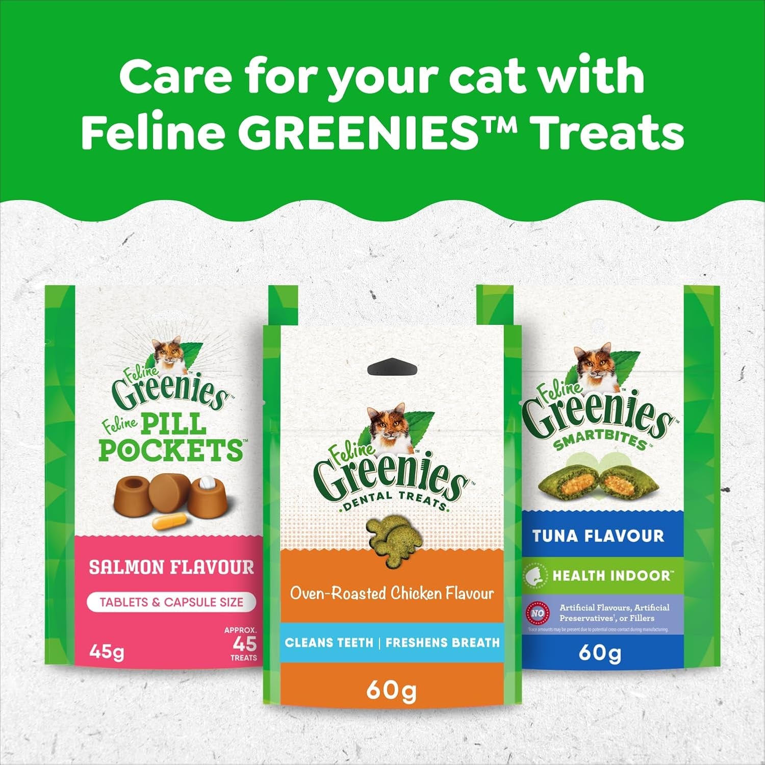 Feline Cat Treats Natural Dental Care, Oven Roasted Chicken Flavour, 9.75Oz. Tub