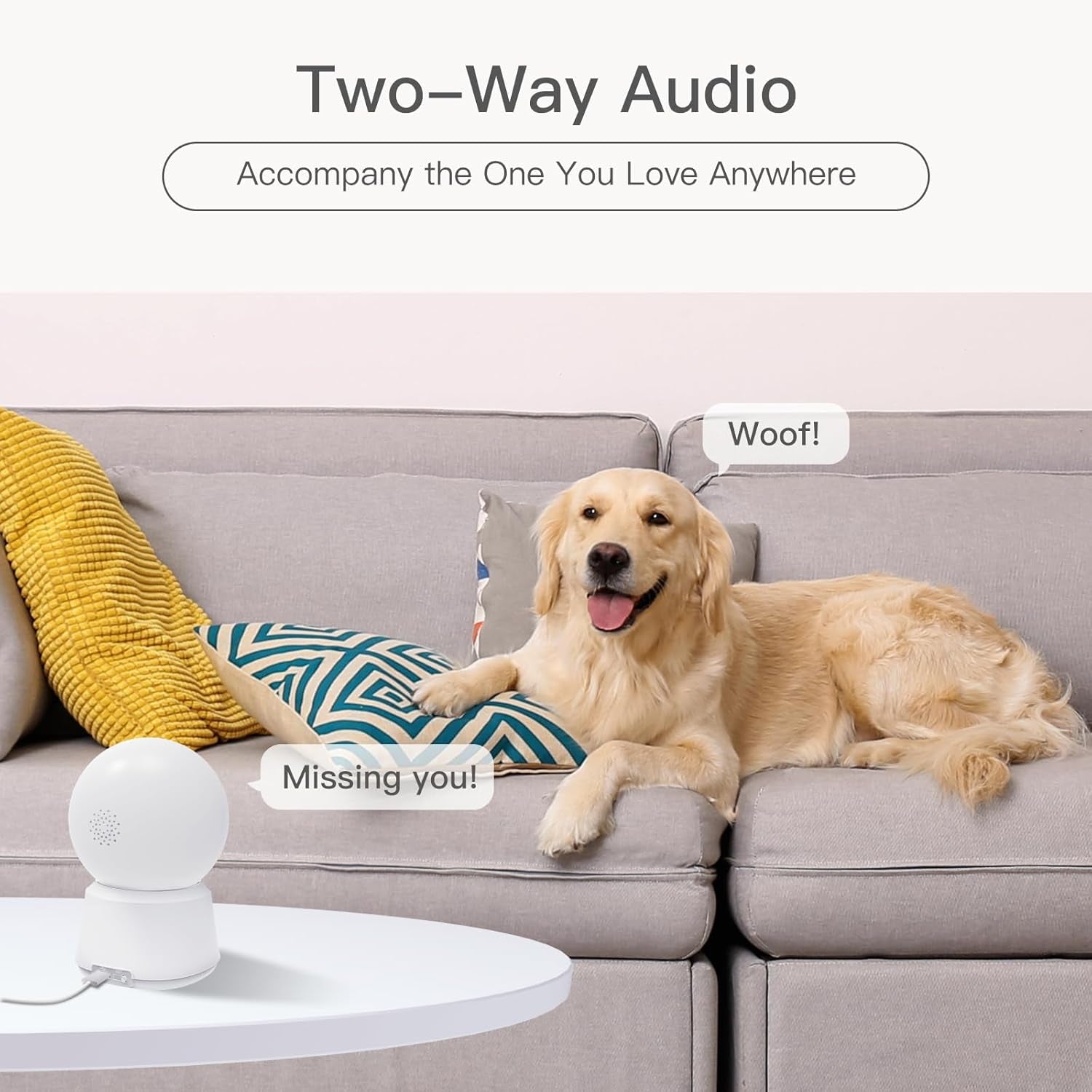 Indoor Home Security Camera, P2 Baby Monitor with Camera and Audio, 1080P FHD, Night Vision, 2-Way Audio, AI Motion Detection Compatible with Alexa & Google Assistant
