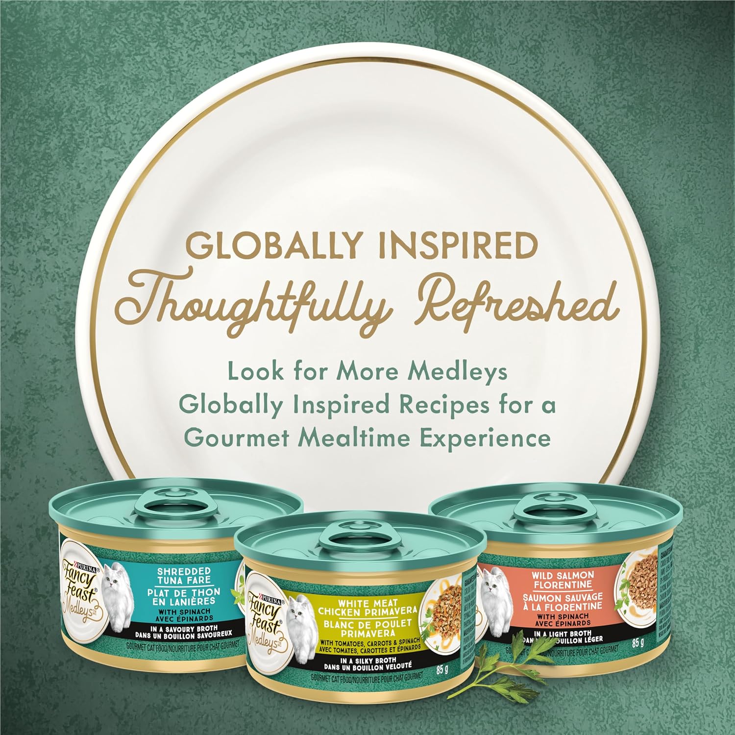 Fancy Feast Medleys Wet Cat Food, Florentine Collection Variety Pack 3 Flavours - 85 g Can (12 Pack)