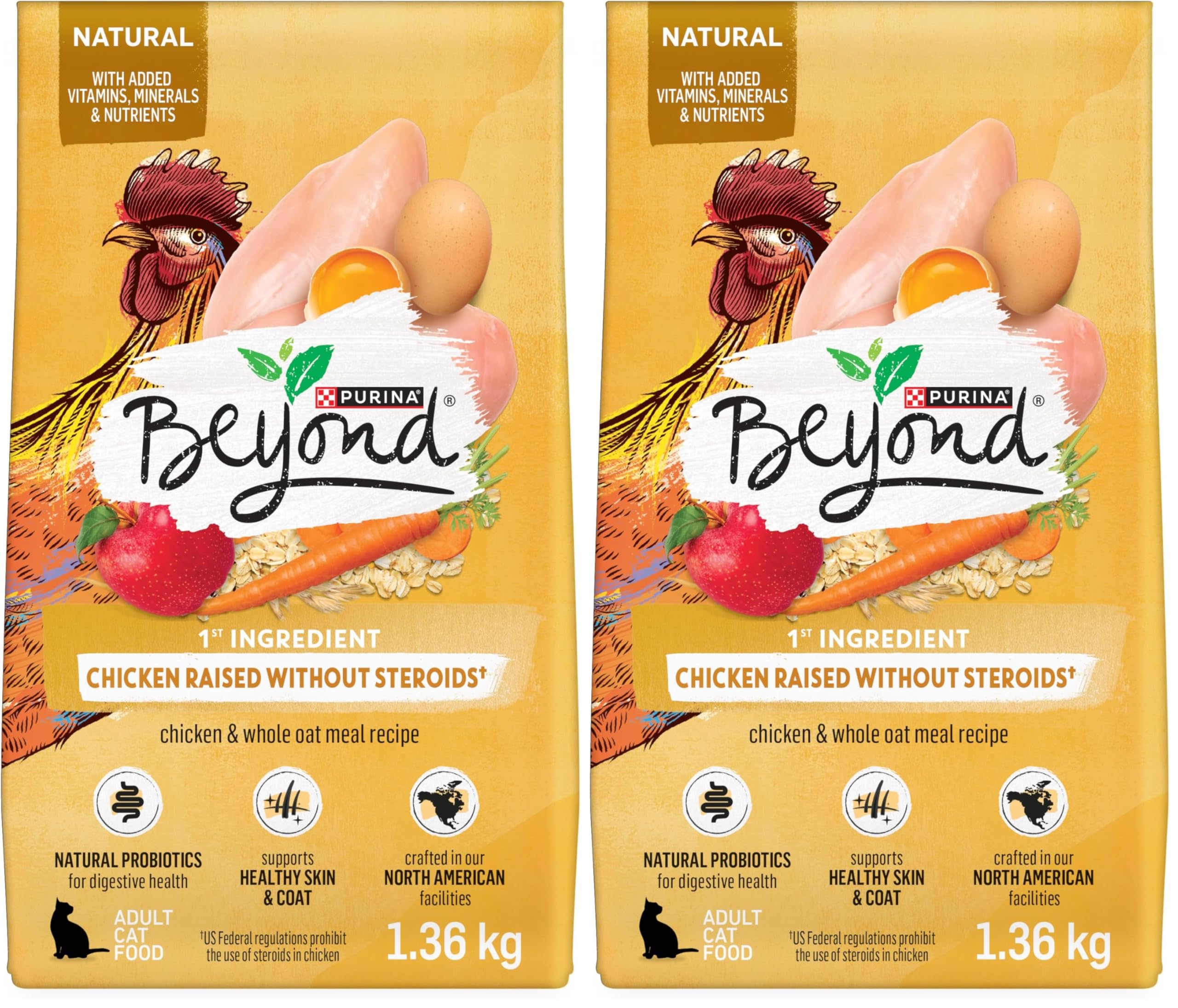 Beyond Simply Natural Dry Cat Food, Farm-Raised Chicken & Whole Oat Meal - 2.72 kg Bag