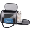 BurgeonNest Cat Carriers for Medium Cats Under 25 lbs, Pet Carrier for Cats with Unique Side Bag,Top Load Small Pet Carrier Soft-Sided Escape Proof with 4 Ventilated Windows
