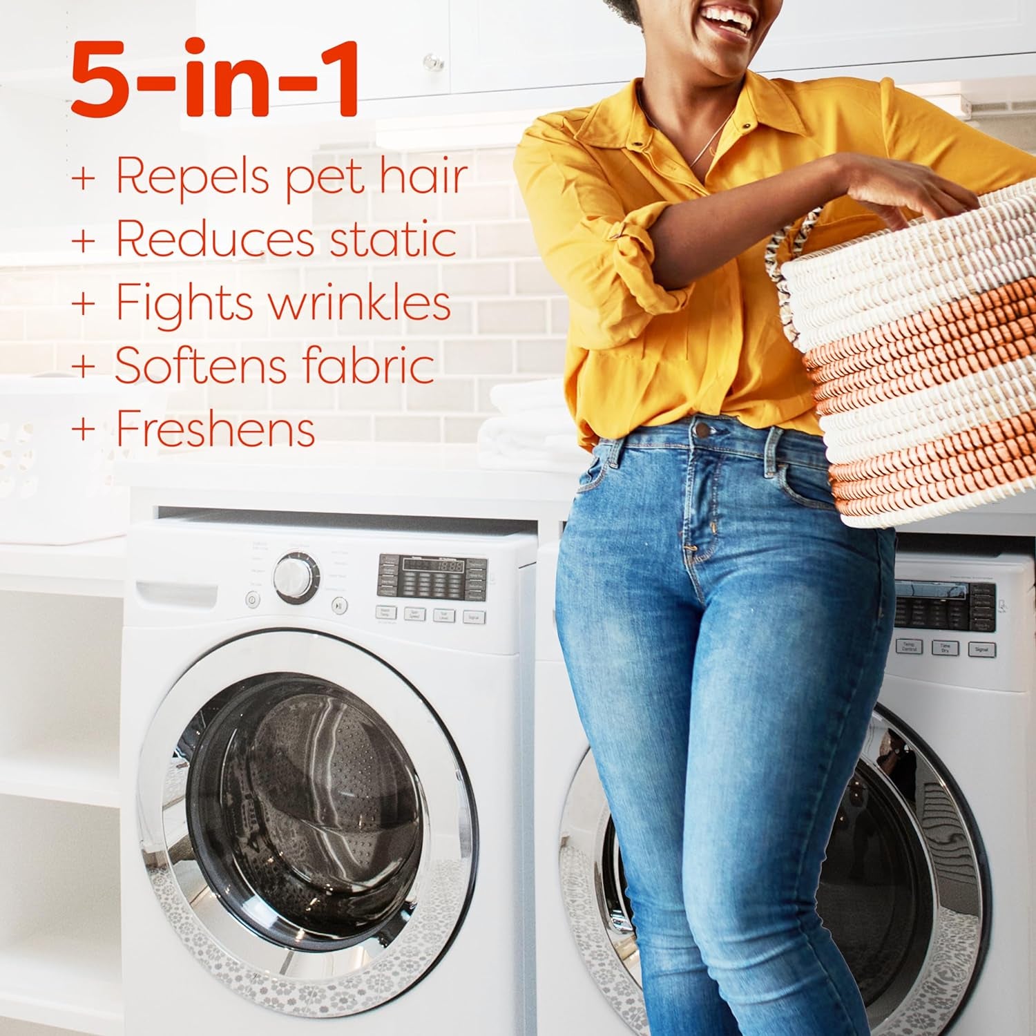 Pet Hair and Lint Guard Mega Dryer Sheets for Laundry, Fabric Softener with 3X Pet Hair Fighters, Fresh Scent, 120 Count, White