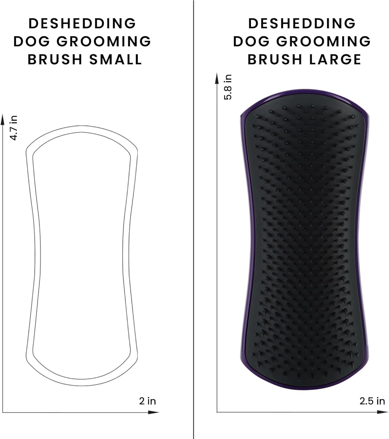 De-Shedding Dog Brush by Tangle Teezer, Dog Grooming Tool for Long Haired Breeds and Wet or Dry Fur, Large, Purple & Gray