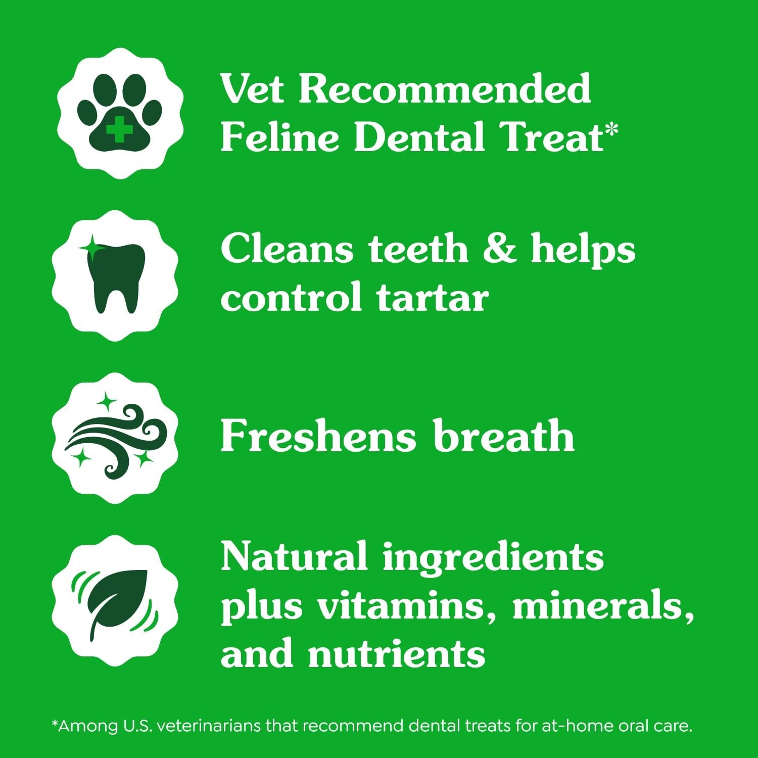 Feline Cat Treats Natural Dental Care, Oven Roasted Chicken Flavour, 9.75Oz. Tub
